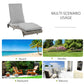 Outdoor Adjustable Wicker Chaise Lounge Chair with Cushion & Wheels for Patio, Deck, Poolside, Grey