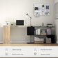 55" Corner Computer Desk, 360° Rotating L-Shaped Desk, Home Office Workstation with 3-Tier Shelves