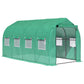 13'x6.6'x6.6' Polytunnel Greenhouse Walk in Greenhouse with Windows, Door & Wind Resistance Level 5, Green