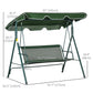 3-Seater Outdoor Porch Swing with Adjustable Canopy, Patio Swing Chair for Garden, Poolside, Backyard, Wine Red