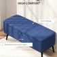 40" Ottoman with Storage, Linen Upholstered Storage Ottoman Bench with Steel Legs for Living Room, Bedroom Dark Blue