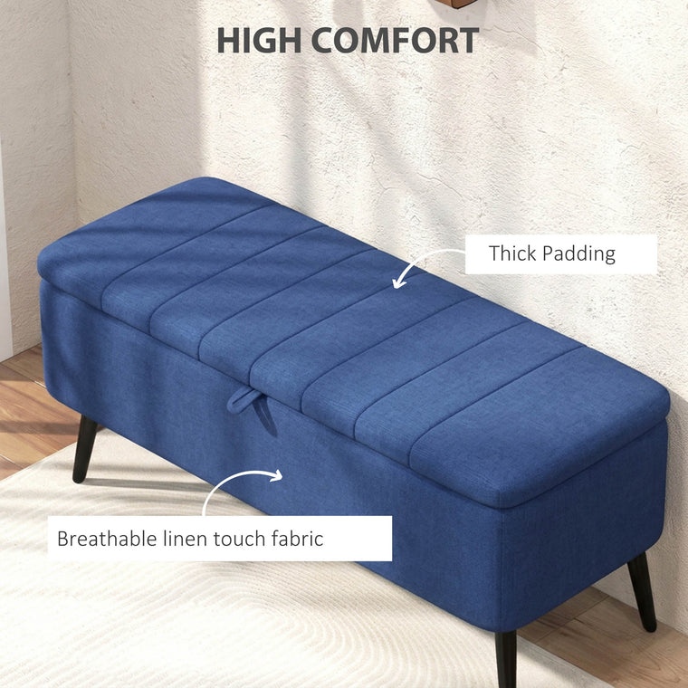 40" Linen Storage Ottoman Bench