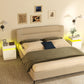 Nightstand Set of 2, End Side Tables with LED Lights, Bedside Tables with 2 Drawers, for Bedroom, White