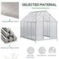 6' x 8' x 6.5' Walk-in Greenhouse, Polycarbonate Greenhouse with Adjustable Roof Vent, Base, Sliding Door, Clear