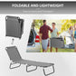 Outdoor Folding Lounge Chair, Steel Tanning Chair with Reclining Back, Breathable Mesh for Beach, Yard, Patio, Red