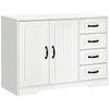 Sideboard Buffet with Beadboard Doors and Drawers - White