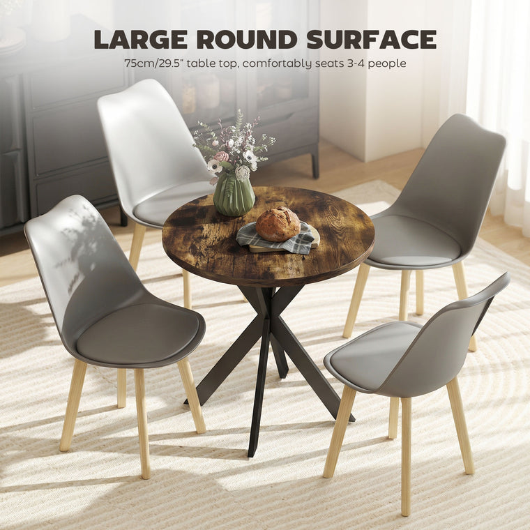 29" Round Dining Table with Steel Legs