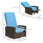 Outdoor Rattan Wicker Lounge Chair with Footrest & Soft Cushion for Patio, Garden, Backyard, Cream White