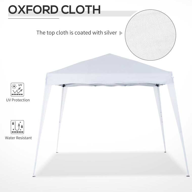 8' x 8' White Foldable Pop-Up Canopy Tent with Carrying Bag