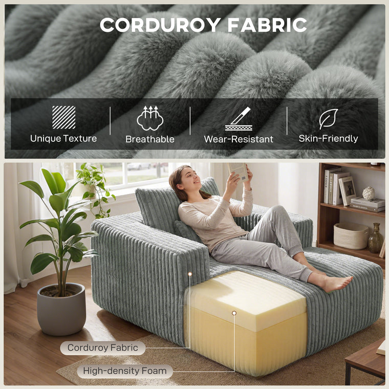 Single Sleeper Chair Sofa Bed with Pillow - Grey