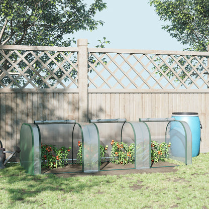 10' x 3' x 2.5' Clear Tunnel Greenhouse with 3 Zipped Doors