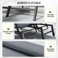 Chaise Lounge Chair for 2 Person, Outdoor Lounge Chair with 5-Position Adjustable and Wheels