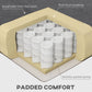 Convertible Bed with Couch, Button Tufted Fabric Sofa Bed with Adjustable Back for Living Room, Charcoal Grey