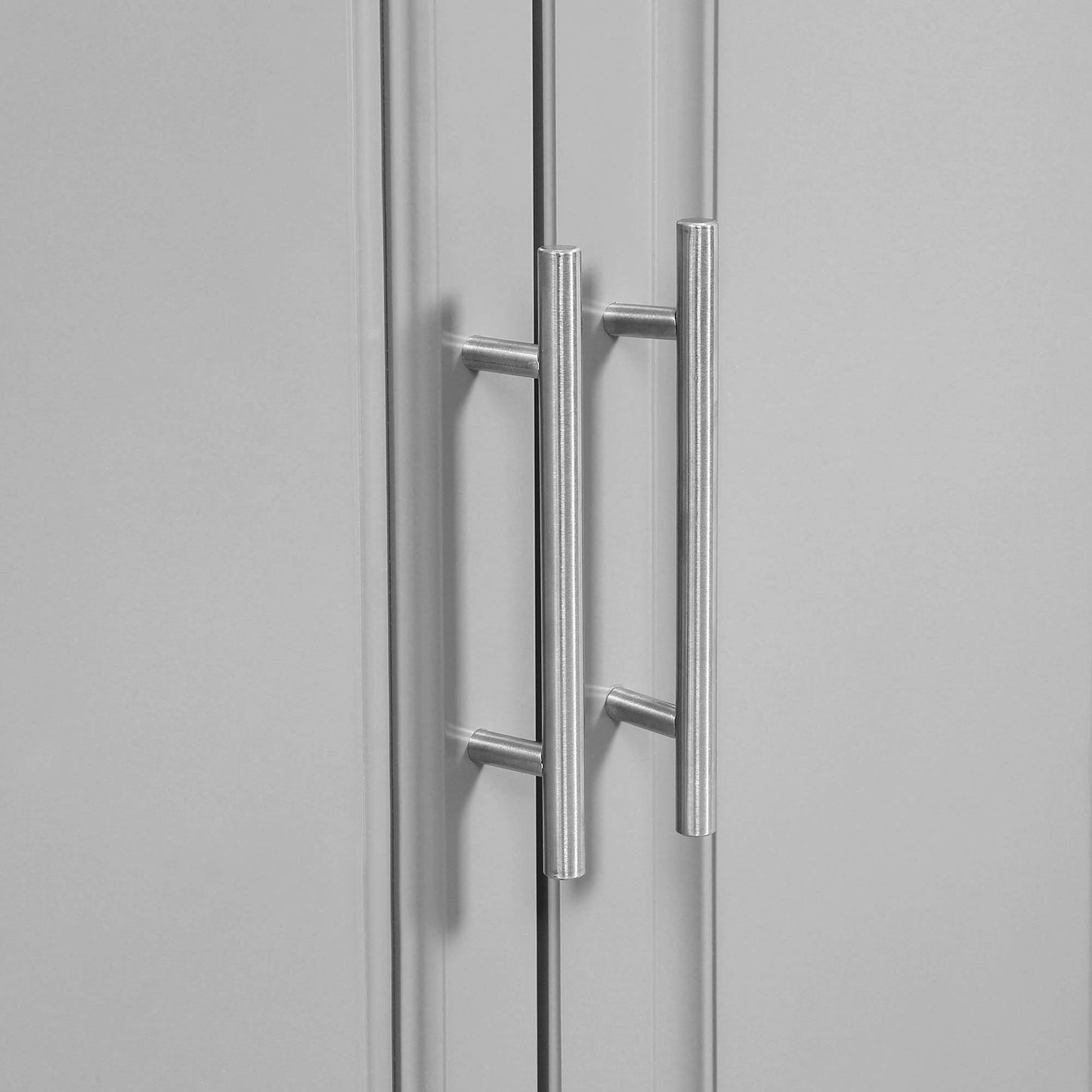 Stainless Steel Kitchen Island with Storage and Stainless Steel Top, Kitchen Trolley with Drawers, Cabinets, Towel Rack, Grey