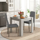 Dining Table Set for 2, Square Kitchen Table and Chairs, Dining Room Table and PU Leather Upholstered Chairs, Grey
