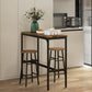 3-Piece Counter Height Bar Table and Chairs, Dining Table and Chairs Set for 2, Pub Table and Chairs