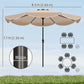 9' x 9' Khaki Round Market Umbrella with Valance & Tilt Crank