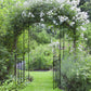 7.5FT Metal Garden Arbour with Double Gate, Arch Trellis for Climbing Vine Plants, Outdoor Wedding, Decoration, Black