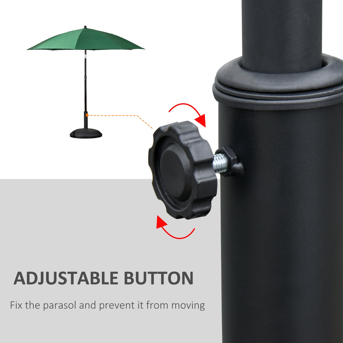 55 lbs Cement Round Umbrella Base Holder 20" Heavy Duty Parasol Stand for Patio, Outdoor, Backyard, Black
