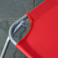 Folding Outdoor Lounge Chair, Portable Reclining Beach Lounger with Breathable Mesh Fabric, Sun Lounge Bed Camping Cot for Patio, Garden, Poolside, Red