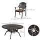 7 Pieces Outdoor Dining Set for 6, Aluminum Patio Table and Chairs Furniture Set with Umbrella Hole, Cushions, Bronze