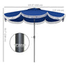 9FT Patio Umbrella Parasol, UPF 30+ Outdoor Market Umbrella with Crank, 8 Ribs, Push Button Tilt, Blue