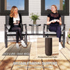Grey Double Glider Chair with Glass Top Table