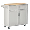 Rolling Kitchen Island with 2 Drawers and Towel Rack
