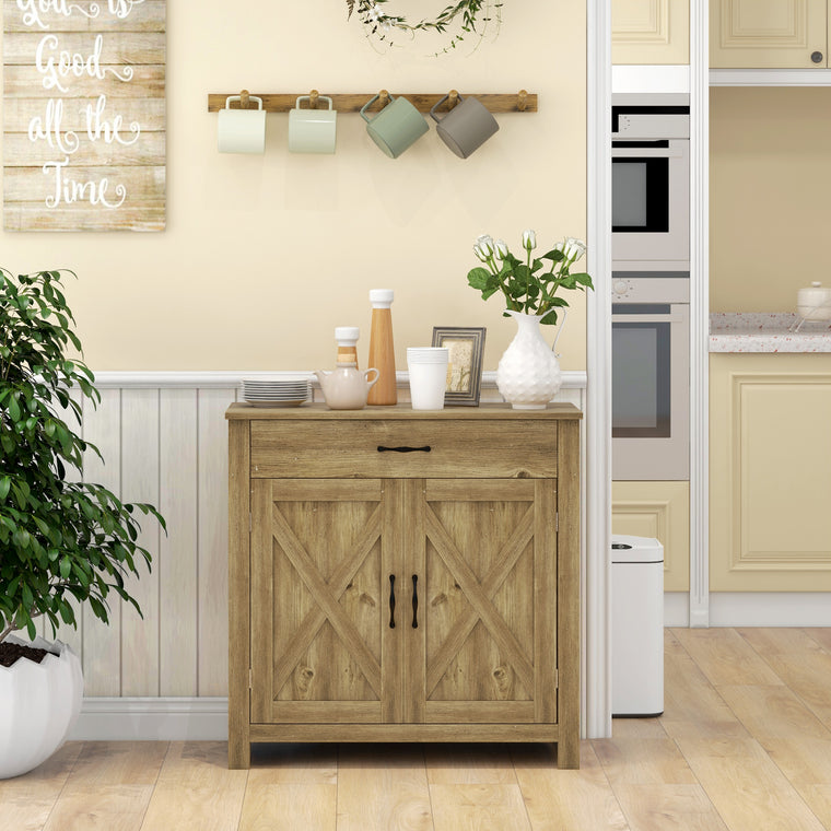 Farmhouse Sideboard Buffet with Barn Doors