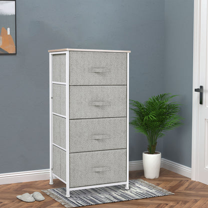 4-Drawer Storage Dresser Tower with Metal Frame
