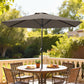 Patio Sun Umbrella, Outdoor Parasol with 6 Ribs, Dark Grey