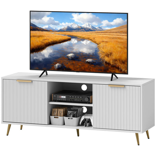 TV Stand with Storage for 55" TV - White