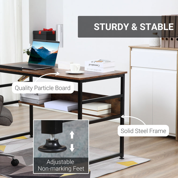 Adjustable Drafting Table with Tiltable Top - Rustic Brown