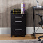 3 Drawer File Cabinet with Lock and Edged Top, Lockable Filing Cabinet on Wheels for Letter and A4 Size, Black