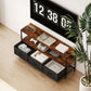 TV Stand with Charging Station, TV Table with 3 Foldable Linen Drawers and Open Shelf for 55 Inch Television, Rustic Brown
