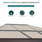 10' x 12' Hardtop Gazebo Canopy with Polycarbonate Roof, Aluminum Frame, Netting, Curtains and Ceiling Hook, Brown