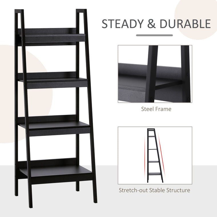 Set of 2 4-Tier Ladder Bookcases
