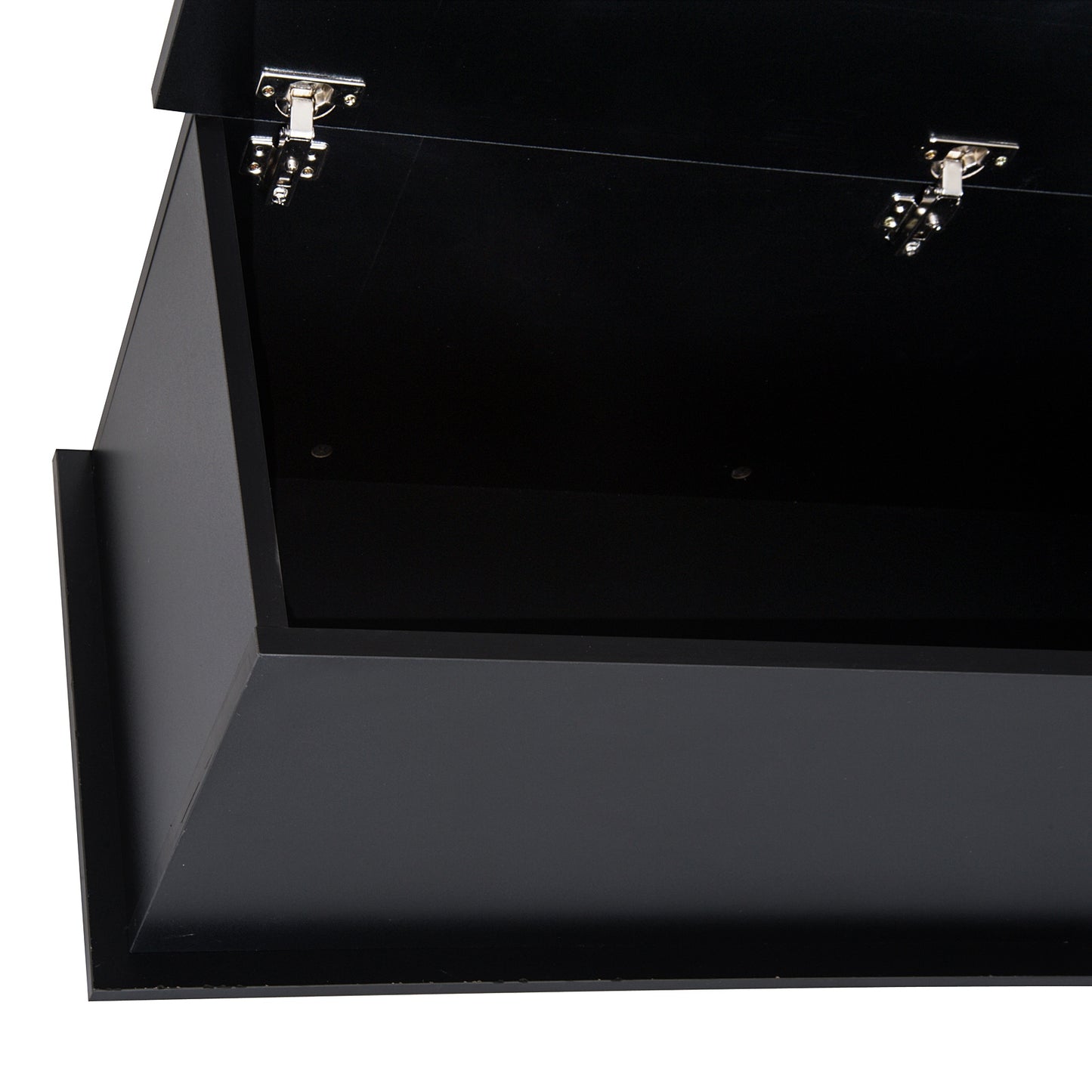 39.5" Storage Chest with 2 Safety Hinges, Storage Box Organizer with Flip-Top Lid, Entryway Storage Bench, Black