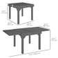 35"-71" Extendable Aluminium Outdoor Dining Table, Slatted Top Patio Table for 4-6 Person, for Garden, Backyard, Grey