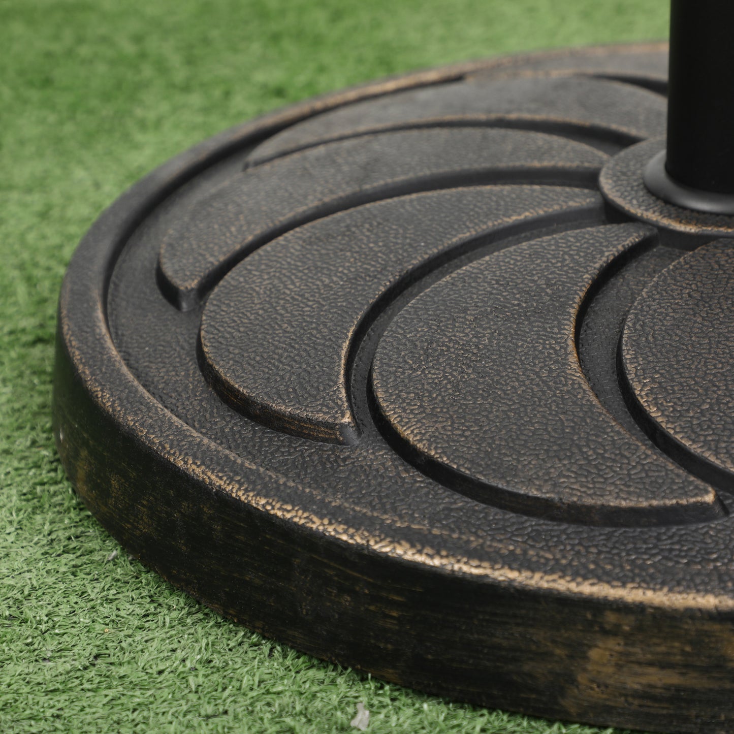 40 lb Heavy Duty Patio Umbrella Base, 21" Round Resin Market Umbrella Stand for Outdoor, Garden, Backyard, Bronze