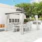 10' x 13' Pergola with Retractable Canopy and Curtains, UPF30+ Sun Shade Shelter for Grill, Garden, Backyard, Deck