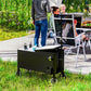 Black 80-Qt Rolling Ice Chest Cooler Cart with Bottle Opener