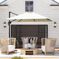 8' x 8' Square Patio Hanging Offset Umbrella with 360° Rotation, Aluminum Outdoor Cantilever Parasol with Crank & Tilt, Sun Canopy Shelter with Cross Base, White