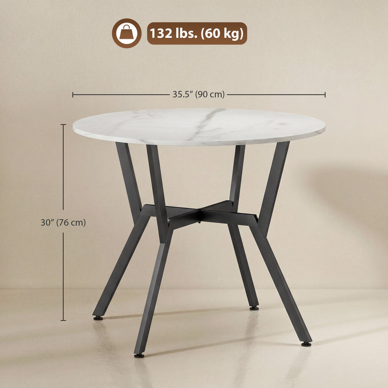 35" Round Dining Table with Steel Frame
