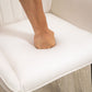 Dining Chairs Set of 2, Upholstered Linen Fabric Accent Chairs with Metal Legs, Beige