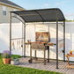 7' x 5' Garden Grill Canopy, BBQ Grill Gazebo Tent with Steel Frame and Hooks, Outdoor Sun Shade, Charcoal Grey