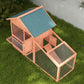 2 Tier Rabbit Hutch Outdoor Bunny House Guinea Pig Cage with Removable Tray, Ramp, Asphalt Roof