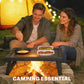 Folding Campfire Grill, 36" x 18" Heavy Duty Carbon Steel Grill Grate with Folding Legs, Black
