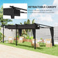 Metal Retractable Pergola Canopy with Sidewalls, Outdoor Gazebo UPF30+ Sun Shade Shelter for Garden, Deck