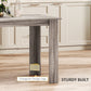 47" Kitchen Table for 4-6 People, Dining Table with Wood Effect for Dining Room, Light Grey